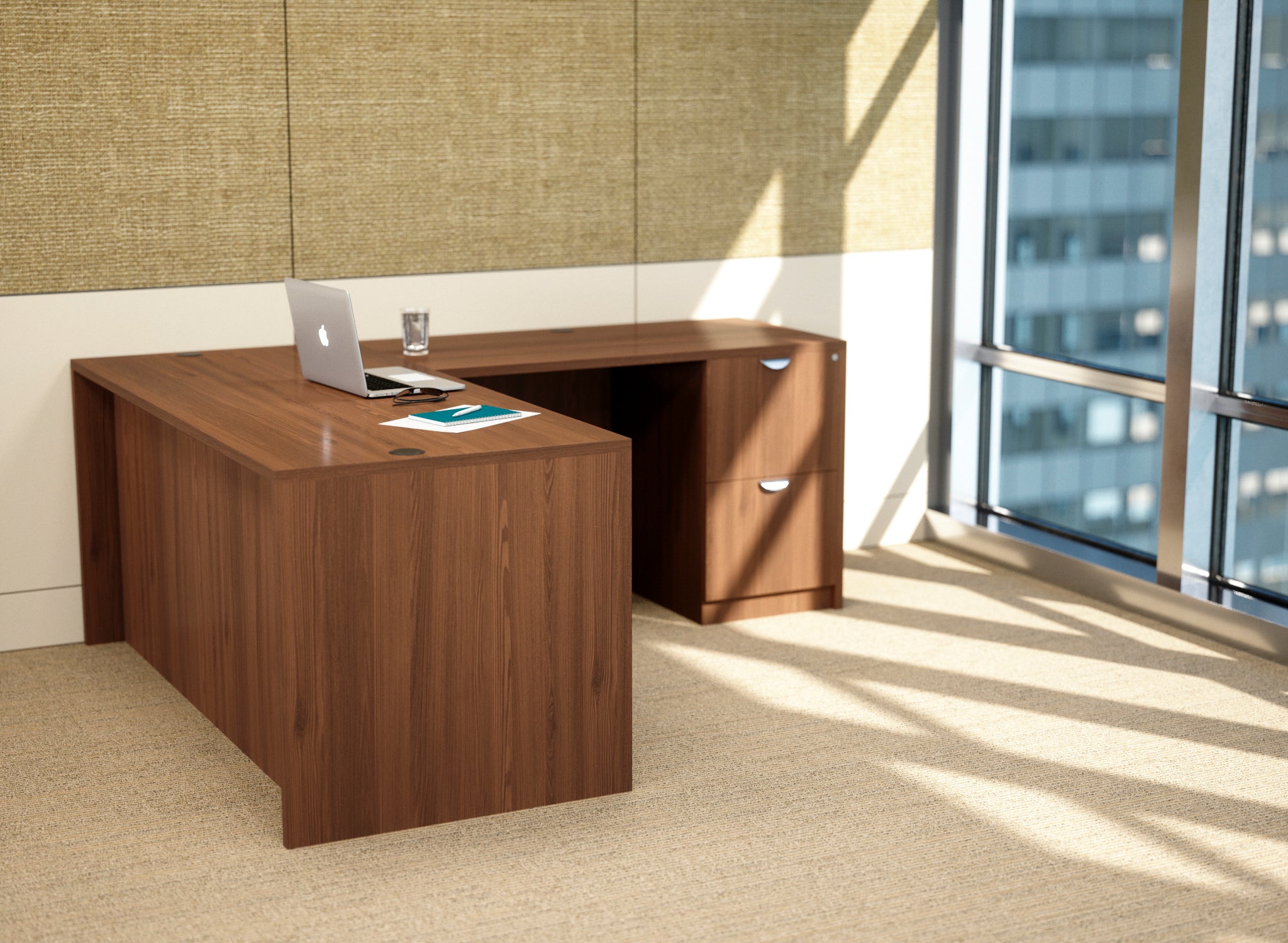 Walnut store office credenza