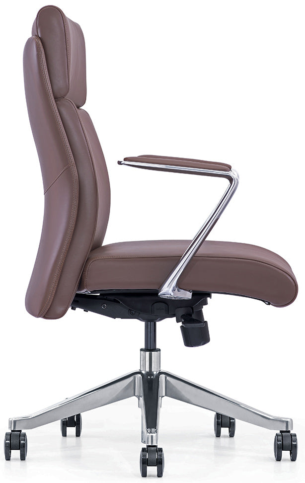 Mid back discount leather office chair